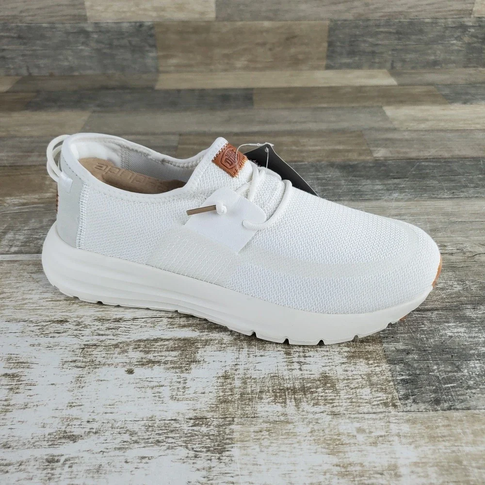 Hey Dude Sirocco Neutrals Mens Shoes Sz 9 Athletic Running White Lace-Up Sneaker